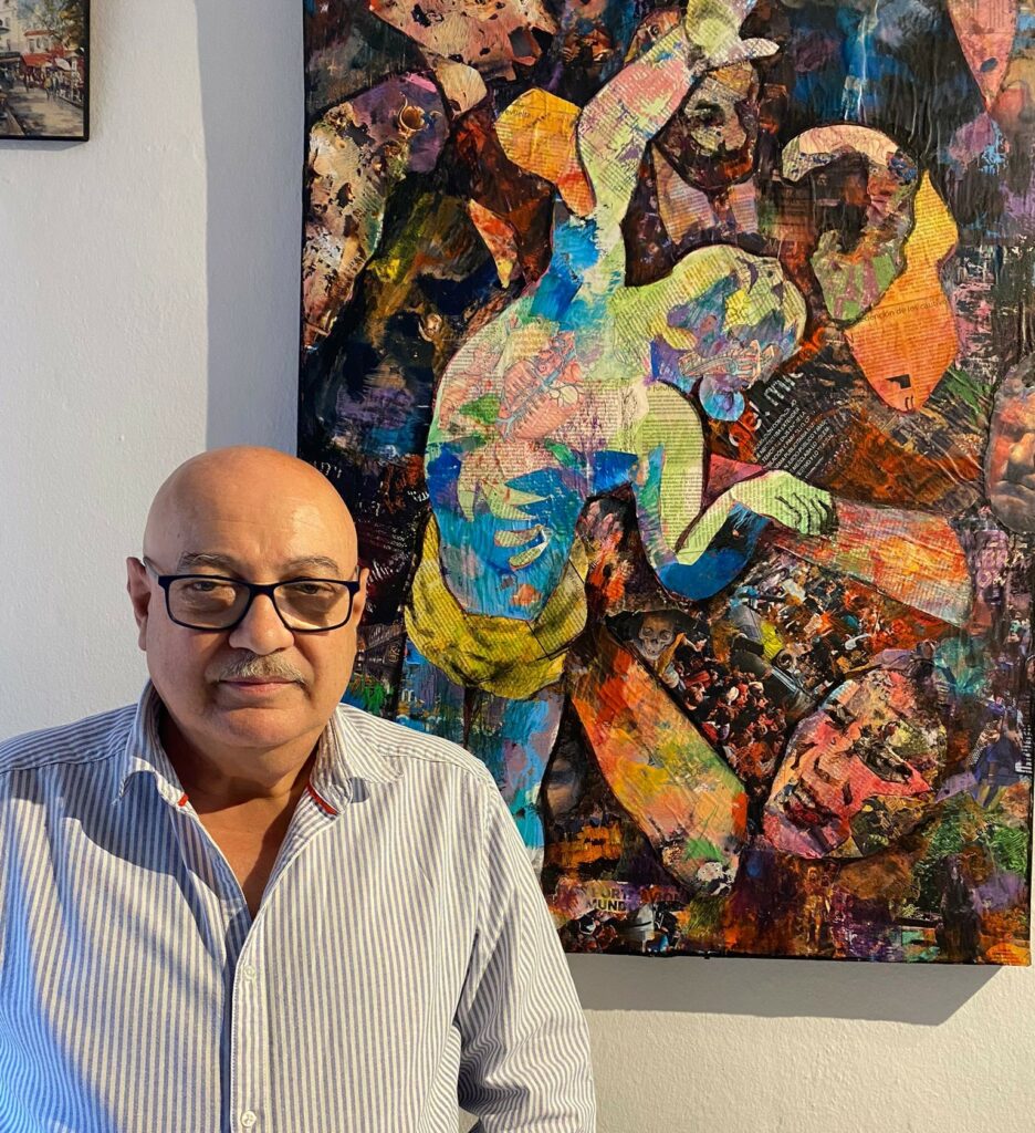 En mi casa, junto a un cuadro de Mendoza